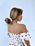 SMALL satin hair tie FQ30 - LIGHT BEIGE